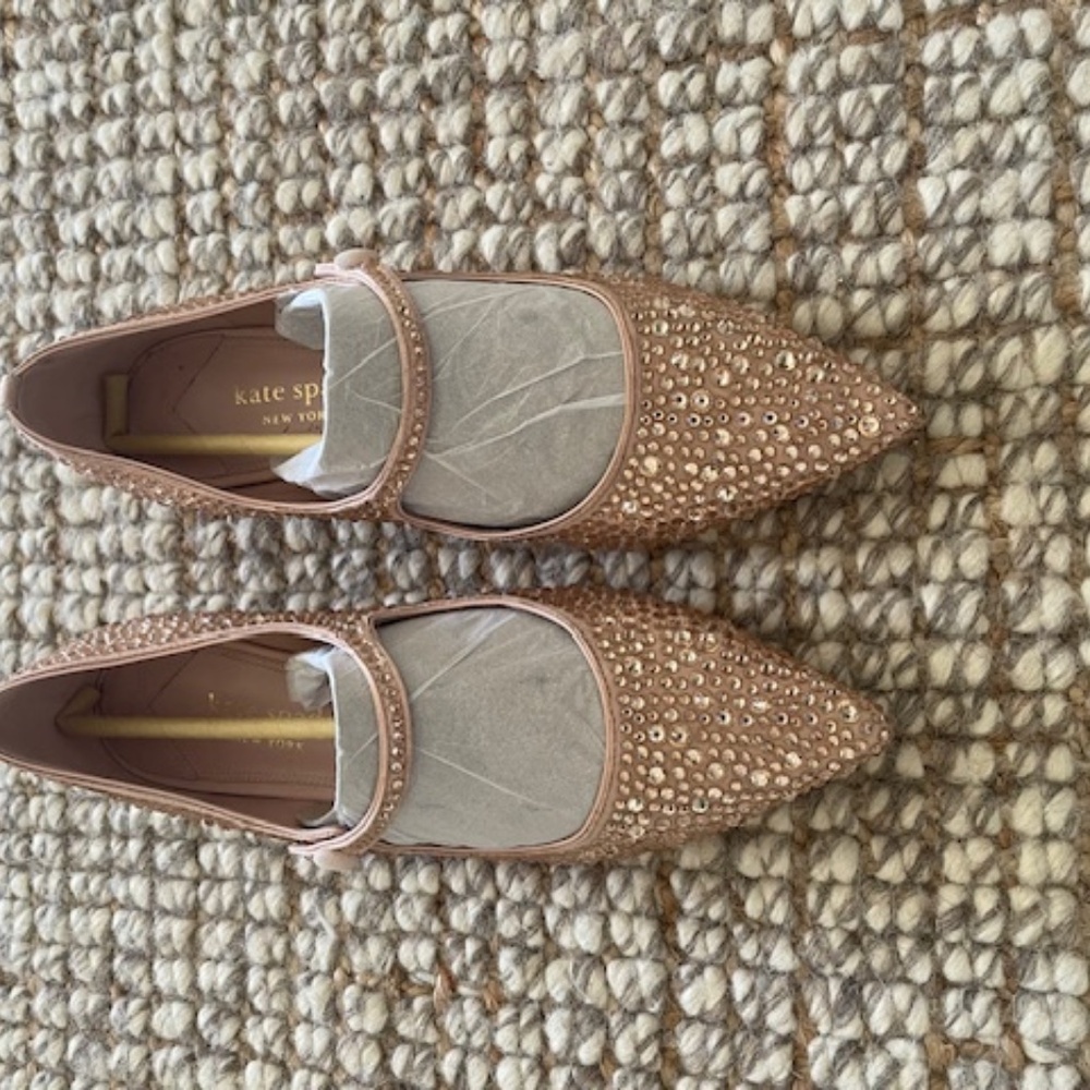 Kate Spade Maya Crystal Flat in Mochi Pink size 10
